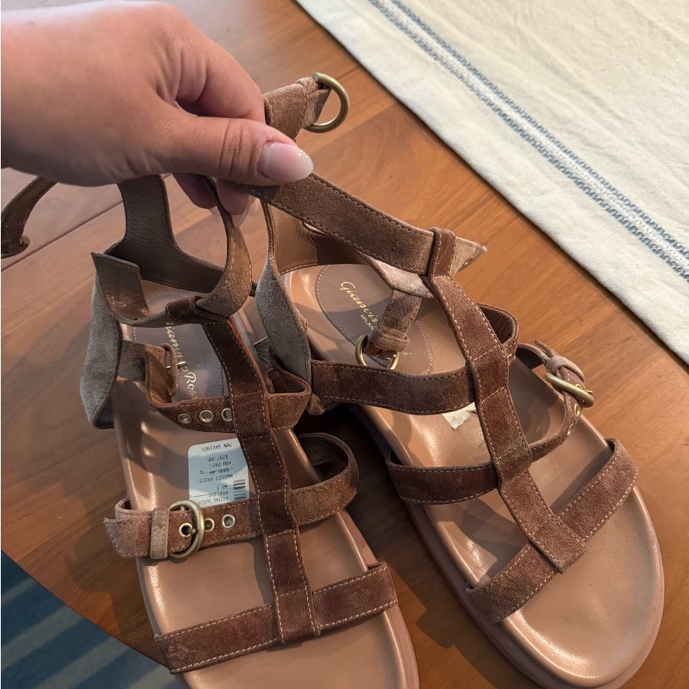 Gianvito Rossi Tan Strappy Sandals